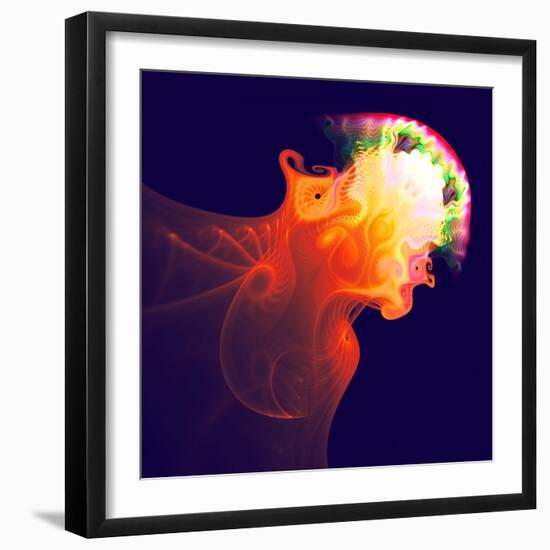 Abstract Jellyfish in the Ocean. Fractal Art Graphics-Artem Volkov-Framed Photographic Print