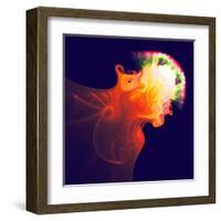 Abstract Jellyfish in the Ocean. Fractal Art Graphics-Artem Volkov-Framed Premium Photographic Print