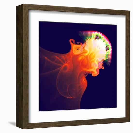 Abstract Jellyfish in the Ocean. Fractal Art Graphics-Artem Volkov-Framed Premium Photographic Print