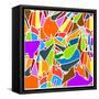 Abstract Kaleidoscope Vintage Cartoon Ornament Background Pattern-Olha Sidorova-Framed Stretched Canvas