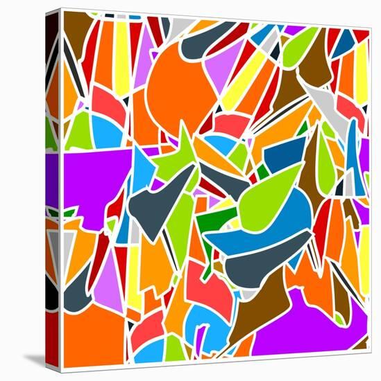 Abstract Kaleidoscope Vintage Cartoon Ornament Background Pattern-Olha Sidorova-Stretched Canvas