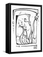 Abstract Landscape Black And White I-Megan Aroon Duncanson-Framed Stretched Canvas