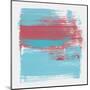 Abstract Light Blue and Cerise-Emma Moore-Mounted Art Print