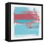 Abstract Light Blue and Cerise-Emma Moore-Framed Stretched Canvas