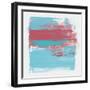 Abstract Light Blue and Cerise-Emma Moore-Framed Art Print