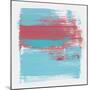 Abstract Light Blue and Cerise-Emma Moore-Mounted Art Print