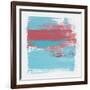 Abstract Light Blue and Cerise-Emma Moore-Framed Art Print