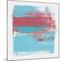 Abstract Light Blue and Cerise-Emma Moore-Mounted Art Print