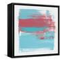 Abstract Light Blue and Cerise-Emma Moore-Framed Stretched Canvas