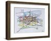 Abstract line drawing of Saint Paul de Vence, Provence, France-Richard Lawrence-Framed Photographic Print