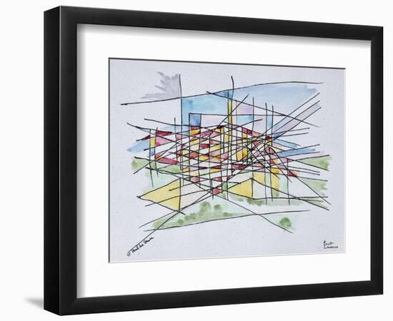 Abstract line drawing of Saint Paul de Vence, Provence, France-Richard Lawrence-Framed Photographic Print
