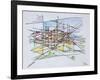 Abstract line drawing of Saint Paul de Vence, Provence, France-Richard Lawrence-Framed Photographic Print