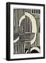 Abstract Linocut A-THE Studio-Framed Giclee Print