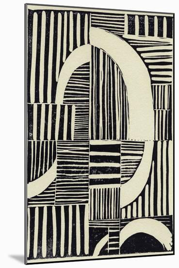 Abstract Linocut A-THE Studio-Mounted Giclee Print