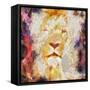 Abstract Lion Collage Painting-prawny-Framed Stretched Canvas