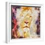 Abstract Lion Collage Painting-prawny-Framed Art Print