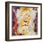 Abstract Lion Collage Painting-prawny-Framed Art Print