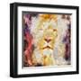 Abstract Lion Collage Painting-prawny-Framed Art Print