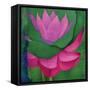 Abstract Lotus Flower-Elena Ray-Framed Stretched Canvas