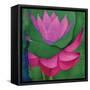 Abstract Lotus Flower-Elena Ray-Framed Stretched Canvas