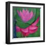 Abstract Lotus Flower-Elena Ray-Framed Art Print