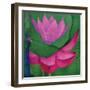 Abstract Lotus Flower-Elena Ray-Framed Art Print