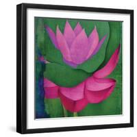 Abstract Lotus Flower-Elena Ray-Framed Art Print