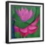 Abstract Lotus Flower-Elena Ray-Framed Art Print