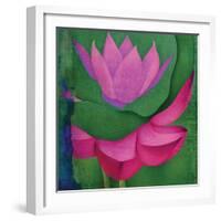 Abstract Lotus Flower-Elena Ray-Framed Art Print