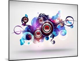 Abstract Loudspeakers-theromb-Mounted Art Print