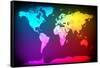 Abstract Map of the World-Michael Tompsett-Framed Stretched Canvas