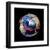 Abstract Marble Ball-Swedish Marble-Framed Art Print