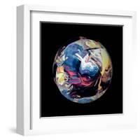 Abstract Marble Ball-Swedish Marble-Framed Art Print