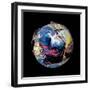 Abstract Marble Ball-Swedish Marble-Framed Art Print