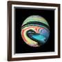 Abstract Marble Sphere of Ink-Swedish Marble-Framed Art Print