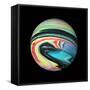 Abstract Marble Sphere of Ink-Swedish Marble-Framed Stretched Canvas