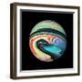 Abstract Marble Sphere of Ink-Swedish Marble-Framed Art Print