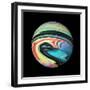 Abstract Marble Sphere of Ink-Swedish Marble-Framed Art Print