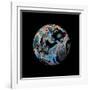 Abstract Marble Sphere of Ink-Swedish Marble-Framed Art Print