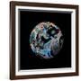 Abstract Marble Sphere of Ink-Swedish Marble-Framed Art Print