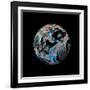 Abstract Marble Sphere of Ink-Swedish Marble-Framed Art Print