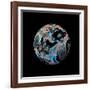 Abstract Marble Sphere of Ink-Swedish Marble-Framed Art Print