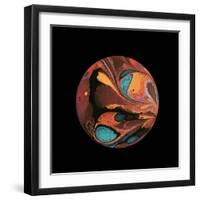 Abstract Marble Sphere of Ink-Swedish Marble-Framed Art Print