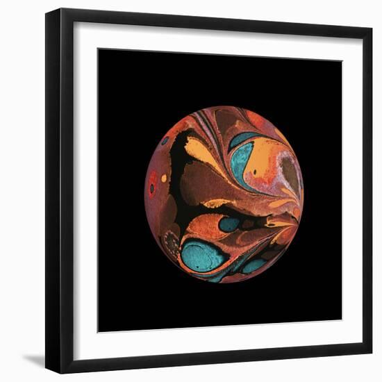 Abstract Marble Sphere of Ink-Swedish Marble-Framed Art Print