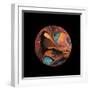 Abstract Marble Sphere of Ink-Swedish Marble-Framed Art Print