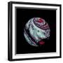 Abstract Marble Sphere of Ink-Swedish Marble-Framed Art Print