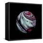 Abstract Marble Sphere of Ink-Swedish Marble-Framed Stretched Canvas