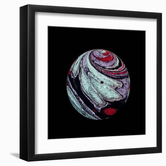 Abstract Marble Sphere of Ink-Swedish Marble-Framed Art Print