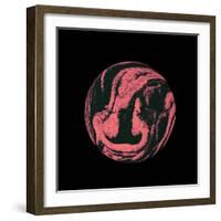 Abstract Marble Sphere of Ink-Swedish Marble-Framed Art Print