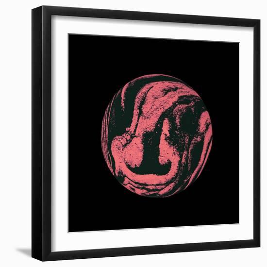 Abstract Marble Sphere of Ink-Swedish Marble-Framed Art Print